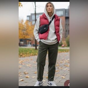 Vintage L.L. Bean Goose Down Puffer Vest Berry Red Size Large ladies